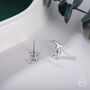Sterling Silver Tiny Baroque Swirl Stud Earrings, thumbnail 4 of 11