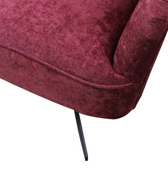 Gable Chenille Berry Red Armchair, 4 of 7