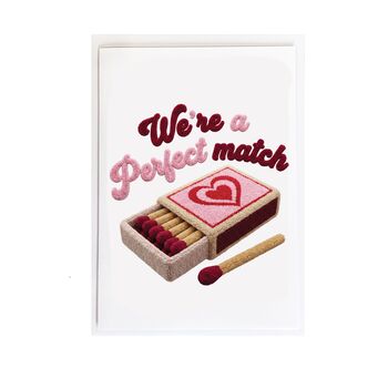 We Are The Perfect Match Faux Crochet Valentine's Card, 4 of 4
