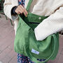 Back To School Book Bags, Green Canvas Tote Bag, thumbnail 4 of 6