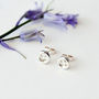 Button Earrings In Sterling Silver, thumbnail 2 of 9