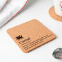 No Place Like Wales 'Cariad' Definition Square Cork Coaster | Homeware | Tableware, thumbnail 1 of 2