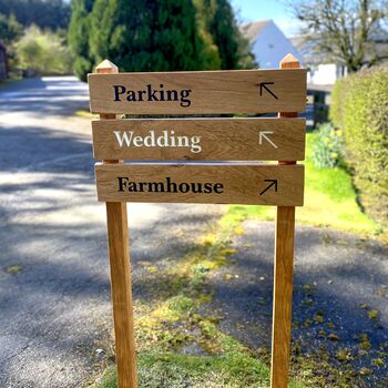 Ladder Tiered Wide Slatted Wooden Sign | Multiple Properites, 5 of 12