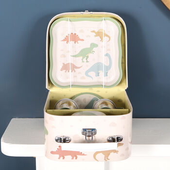 Dinosaur Tea Set With Personalised Case, 6 of 6