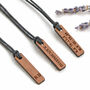 Personalised Wood Cord Necklace Coordinates, Initials, thumbnail 3 of 6