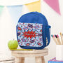 Personalised Superhero Blue Lunch Bag, thumbnail 7 of 10