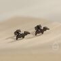 Tiny Bat Stud Earrings In Sterling Silver, thumbnail 7 of 12