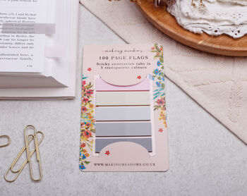 Pink Transparent Sticky Page Flags Colourful Tabs, 2 of 2