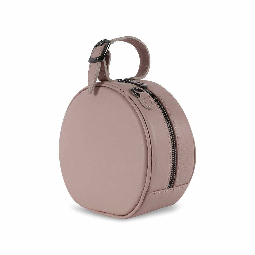 Leather Mini Round Hat Box Bag By The Leather Store
