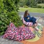 Outdoor Beanbag In Sparrow And Plumb Pink Leopard Print, thumbnail 3 of 5