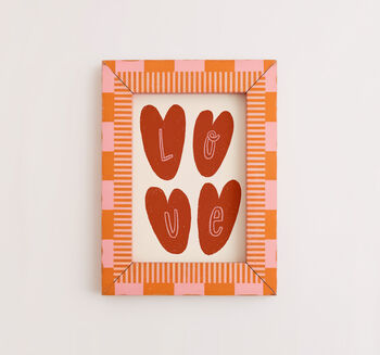 Love Hearts Wall Art, Colourful Hearts Poster, 4 of 8