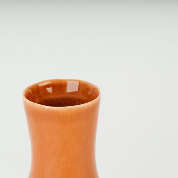 Handmade Stoneware Burnt Orange Bud Vase For Flowers, 2 of 3