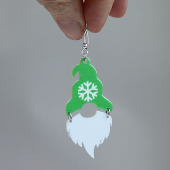 Christmas Snowflake Gnome Gonk Earrings, 2 of 6