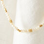 White Pearl 18 K Gold And Silver Skinny Necklace, thumbnail 2 of 10