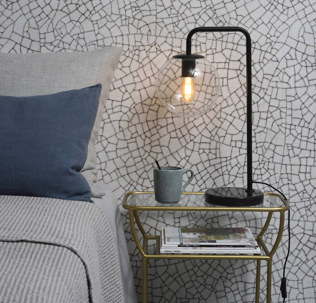 Black Globe Table Lamp By Lime Lace
