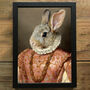 Rabbit Vintage Portrait Print, thumbnail 2 of 3