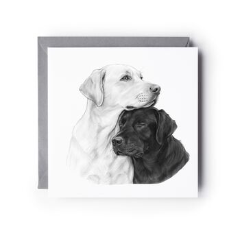 Two Labradors – Home Inspired Hand Drawn Greeting Card, 2 of 6