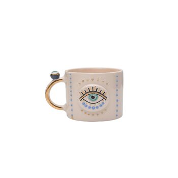 Evil Eye Mug With 24ct Gold And Blush Ceramic, 2 of 2