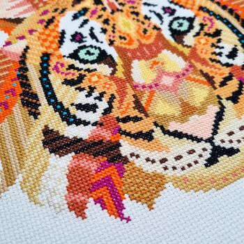 Mandala Tiger Cross Stitch Kit, 3 of 8
