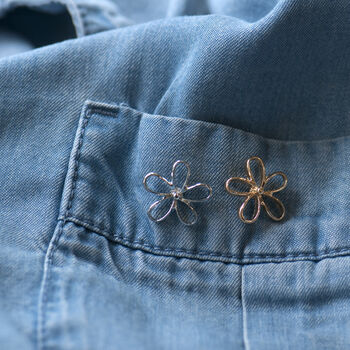 Gold Or Silver Colour Flower Modest Pin, 9 of 12