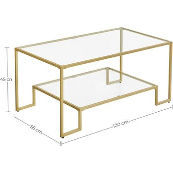 Coffee Table With Glass Top And Storage Compartment, 7 of 8