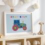 Personalised Kids Tractor Print, thumbnail 1 of 6