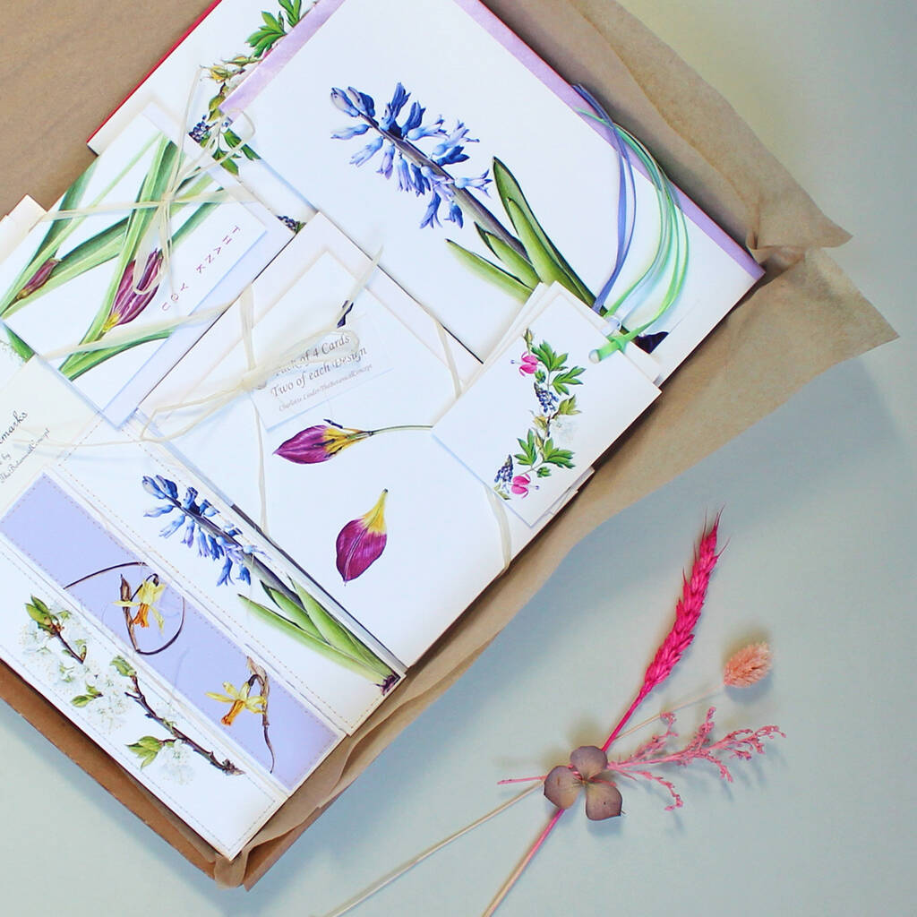Botanical Stationery And Bookmark Letterbox Gift Set, 1 of 12