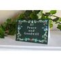 Botanical Goodwill Wreath Christmas Card. On Dark Green, thumbnail 1 of 2