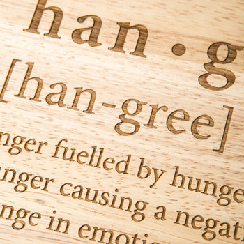 Wooden Chopping Board For Him 'Hangry' Design, 3 of 5