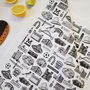 Newcastle Illustrated Black And White Tea Towel, thumbnail 1 of 7