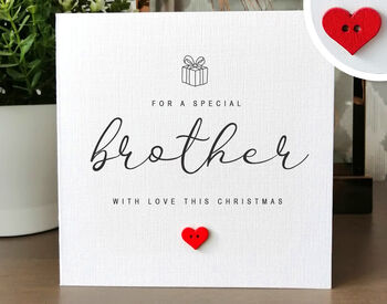 Christmas Card For Brother, To A Special Brother Christmas Card, Personalised Card For Brother, Handmade Card For Him, 3 of 4