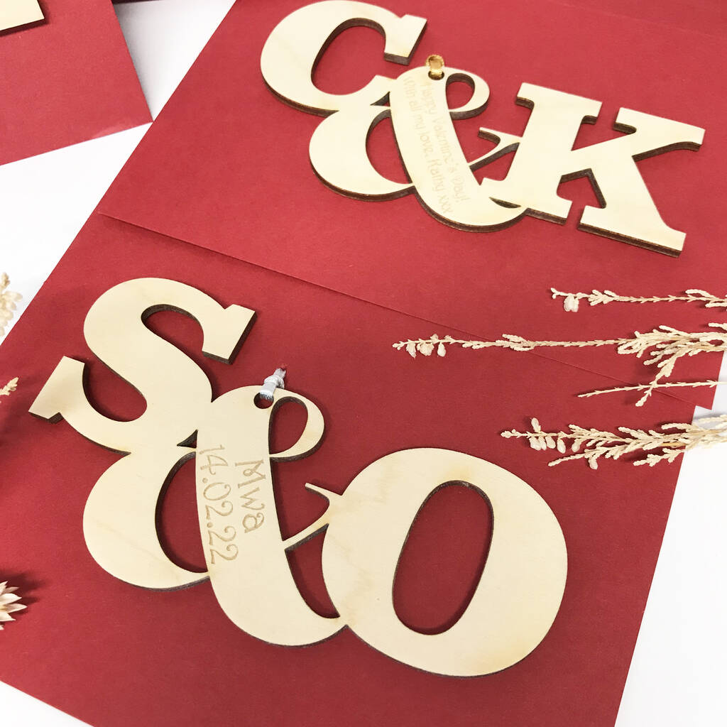 Personalised Valentines Entwined Letters Card By Hickory Dickory