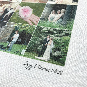 Personalised Wedding Photo Cotton Print, 3 of 4