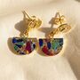 Statement Ruby Sapphire Emerald Gemstone Earrings, thumbnail 1 of 4