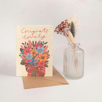 Congratulations Wildflowers Seeded Paper Greetings Card, 2 of 3