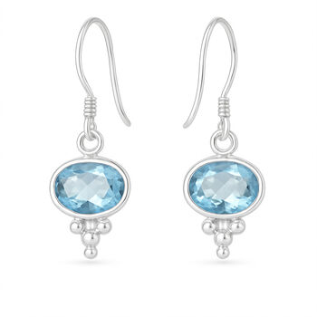 Sterling Silver December Birthstone Drop Earrings – 8mm X 10mm, 3 of 11