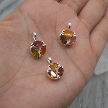 Pink Green Mixed Tourmaline Pendant: October Birthstone, 7 of 10
