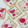 Square Pendant Necklace With Poppies And Gypsophila, thumbnail 3 of 7