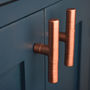 Copper Pull, T Shaped With Ridging Detail, thumbnail 1 of 10