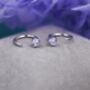Alexandrite Purple Cz Hoop Earrings Sterling Silver, thumbnail 3 of 10
