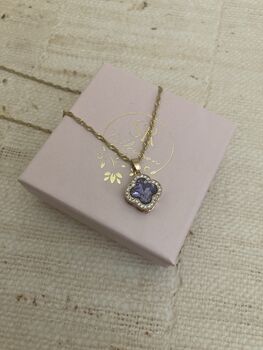 Purple Clover Pendant Necklace, 5 of 7