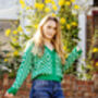 Bright Green Zig Zag Print Cardigan, thumbnail 9 of 11