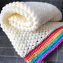 Rainbow Edged Cosy Baby Blanket Crochet Kit, thumbnail 2 of 4