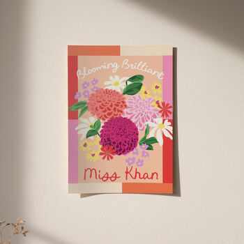Thank You Teacher Personalised Floral Print, 7 of 9