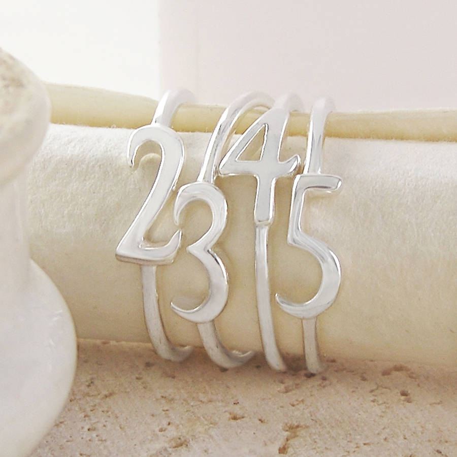 Silver Stacking Number Personalised Rings By Otis Jaxon