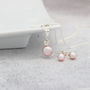 Pink Pearl Pendant With 6mm Stud Set, thumbnail 1 of 11