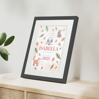 Personalised On The Day You Were Born Woodland Framed Print, 2 of 10