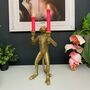 Monkey Standing Gold Candelabra, thumbnail 1 of 6