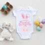 Happy Easter Baby Girl Bunny Bodysuit, thumbnail 1 of 2