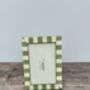 Natalini Pale Green And Cream Striped Photo Frame, thumbnail 3 of 4